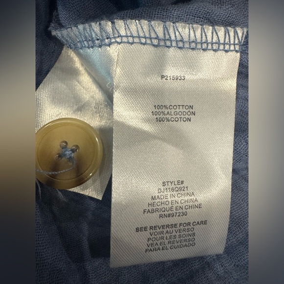 Almost Famous Dusty Blue Romper women’s Size Large 100% Cotton - Picture 4 of 8